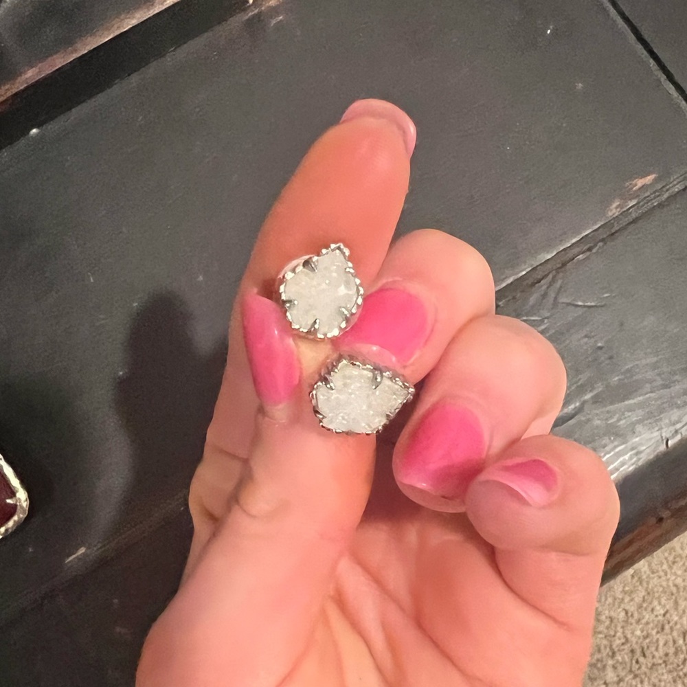 Kendra Scott white drusy studs